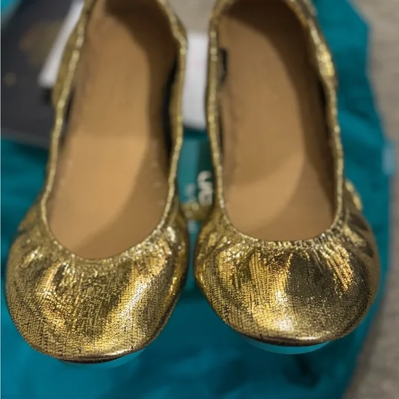 Gold Women's Flats by Tieks - Picture 3 of 7